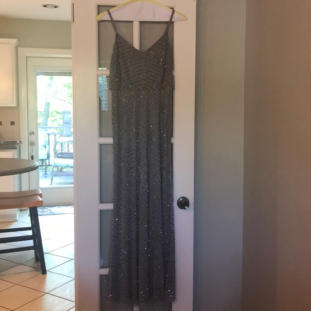 Adrianna Papell Dress, Size 2, Silver Grey